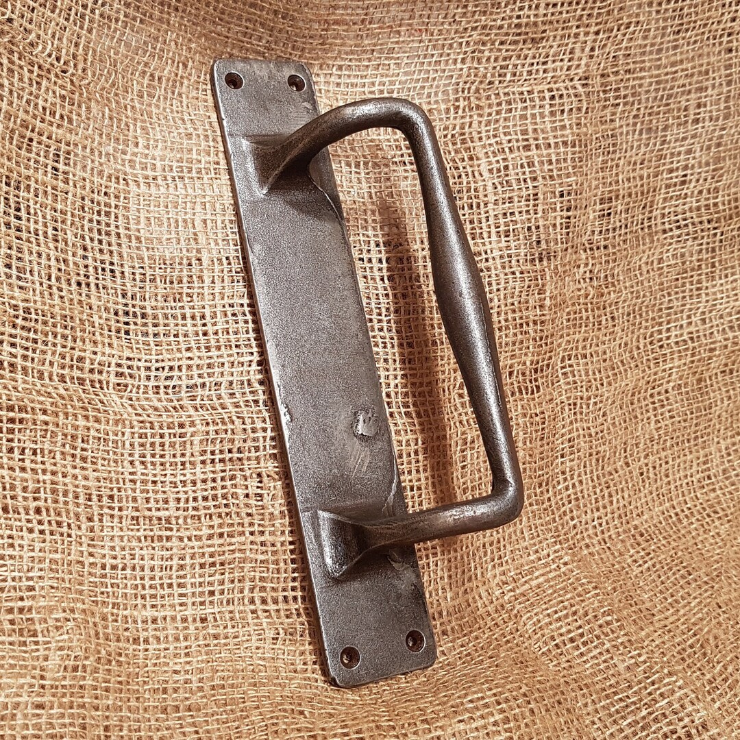 Vintage Antique Iron Door Handle on Back Plate Etsy