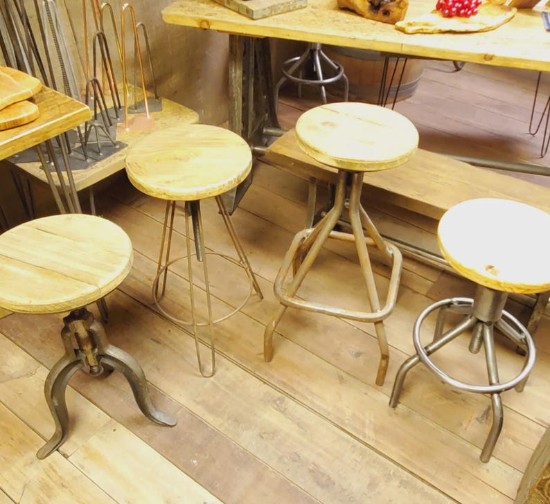 The Jarrat Antique Iron Swivel Stool with no Top image 4