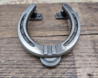 Door Knocker Horseshoe Antique Iron 105mm x 112mm