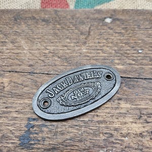 Plaque Oval JACK DANIELS Antique Iron 40mm x 77mm