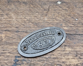 Plaque Oval JACK DANIELS Antique Iron 40mm x 77mm