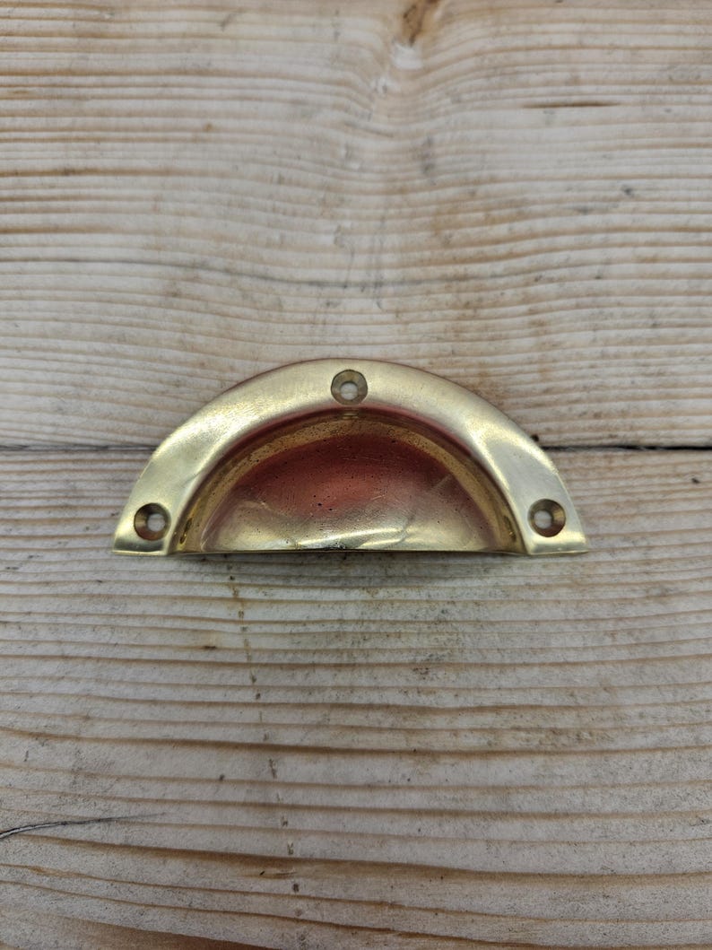 Solid Brass polished Basic Design cup pull handle imagen 1