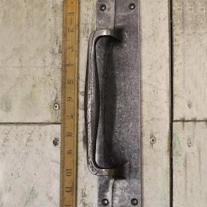 Vintage Antique Iron Door Handle on Back Plate