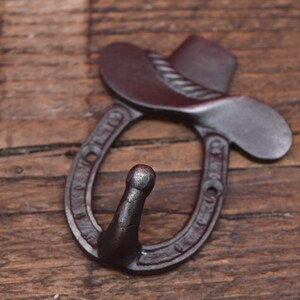 Horse shoe - 3", 4", 6" double robe hook, decorative (3" no hook), cowboy hat(4") image 12