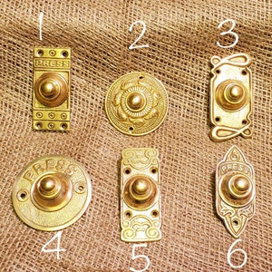 Brass Door Bell Push - (6 x styles to choose from)