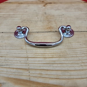 Swan Neck Drop Handle Chrome on Brass 92mm