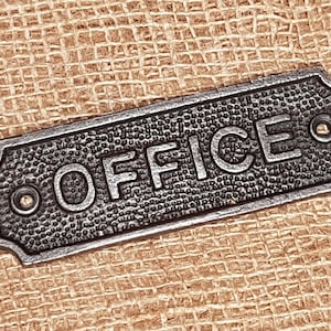 Office plaque - Vintage Antique Iron