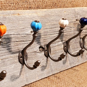 Vintage Acorn Hat & Coat Hook with Ceramic Shell top - 1 Hook (7 color options)