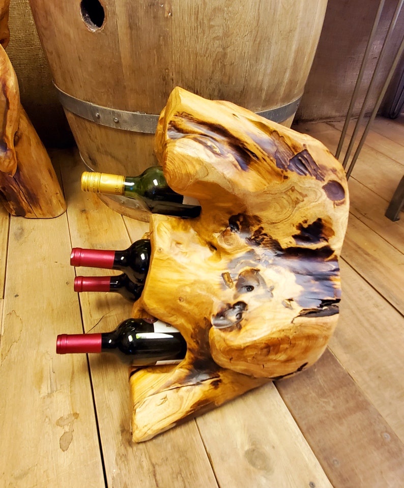Reclaimed Wood 4 Wine Bottle Holder Etsy