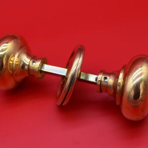 Cottage Bun - Antique Iron or Solid Brass Door Knob Set 2.5" (65mm)