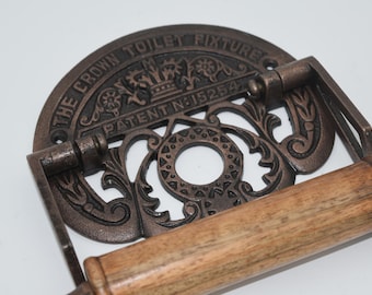The Crown - cast iron Toilet paper holder- Antique Copper finish