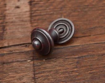Victorian Vintage cast iron - Round Knob with Back Plate