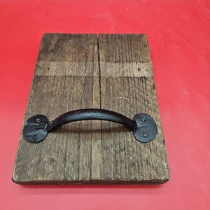 The Penny End Bow Handle Hand Forged 2 Hole Antique Iron 5", 6" 7", 8", 9", 10", 12", 14"  in Black WAX and Natural Finish.