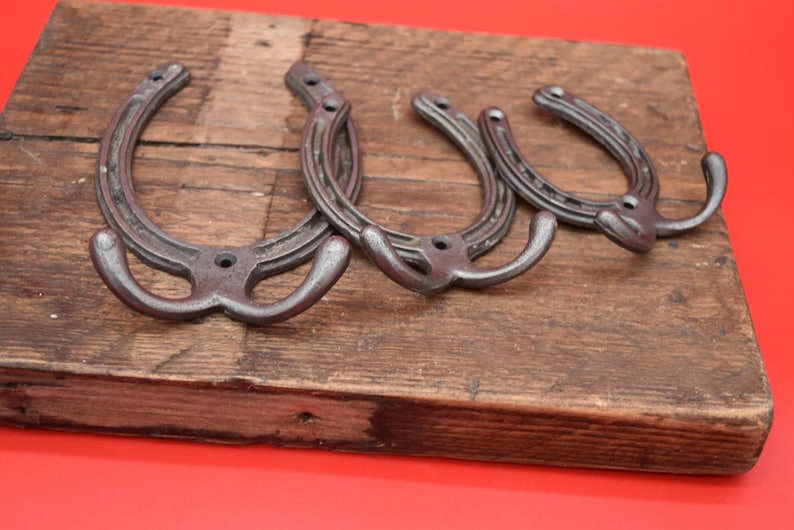 Horse shoe - 3", 4", 6" double robe hook, decorative (3" no hook), cowboy hat(4") image 3
