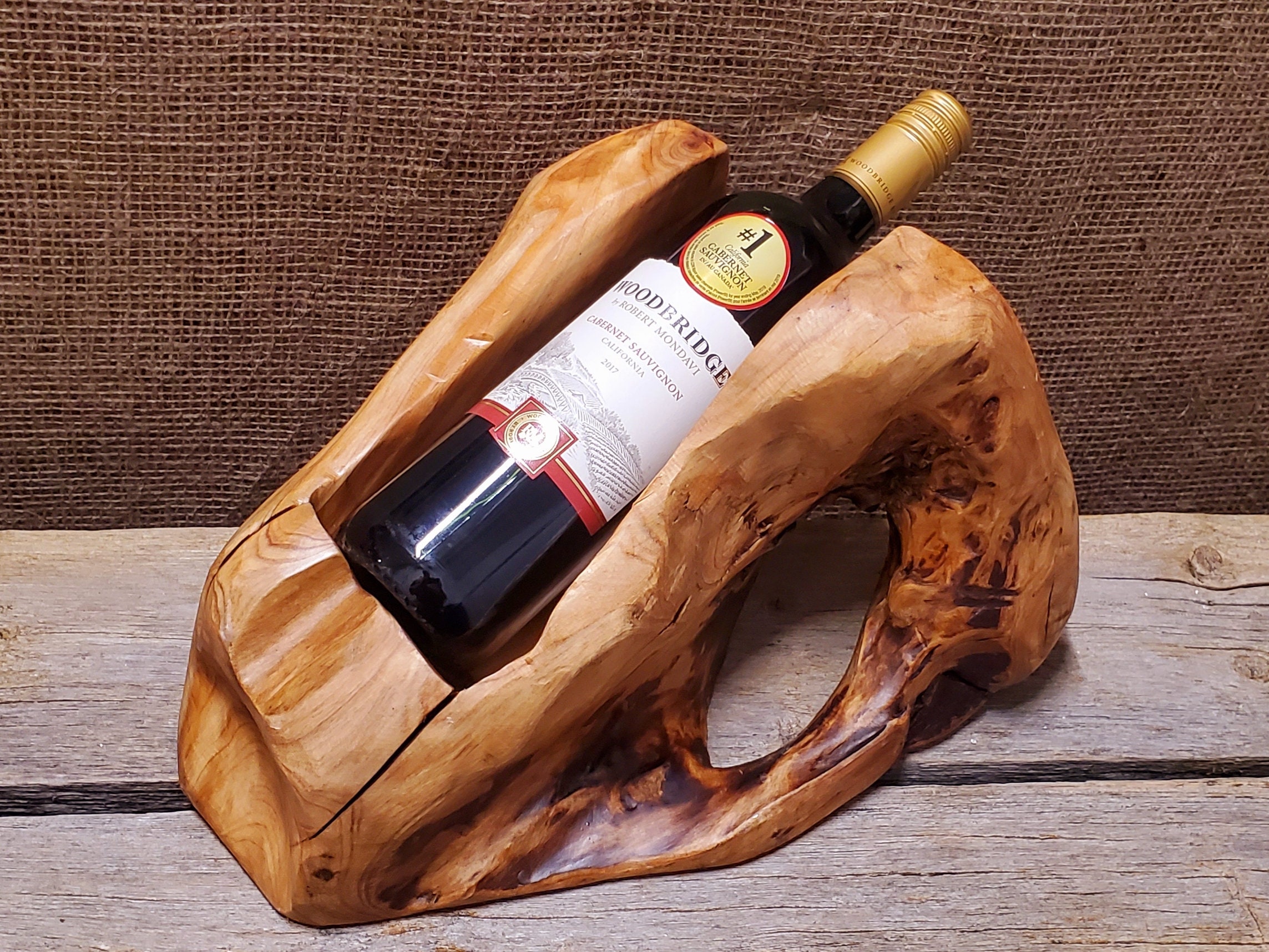 Reclaimed wood 1 Wine Bottle Holder Etsy