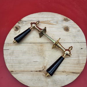 Ebony & Brass door Handle set