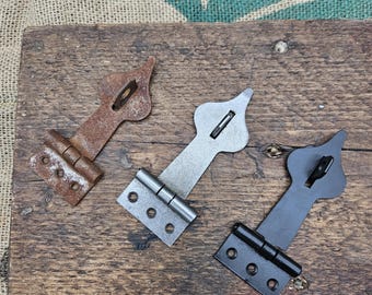 Spearhead Hasp & Staple rusted, cast antique iron and satin epoxy finishes