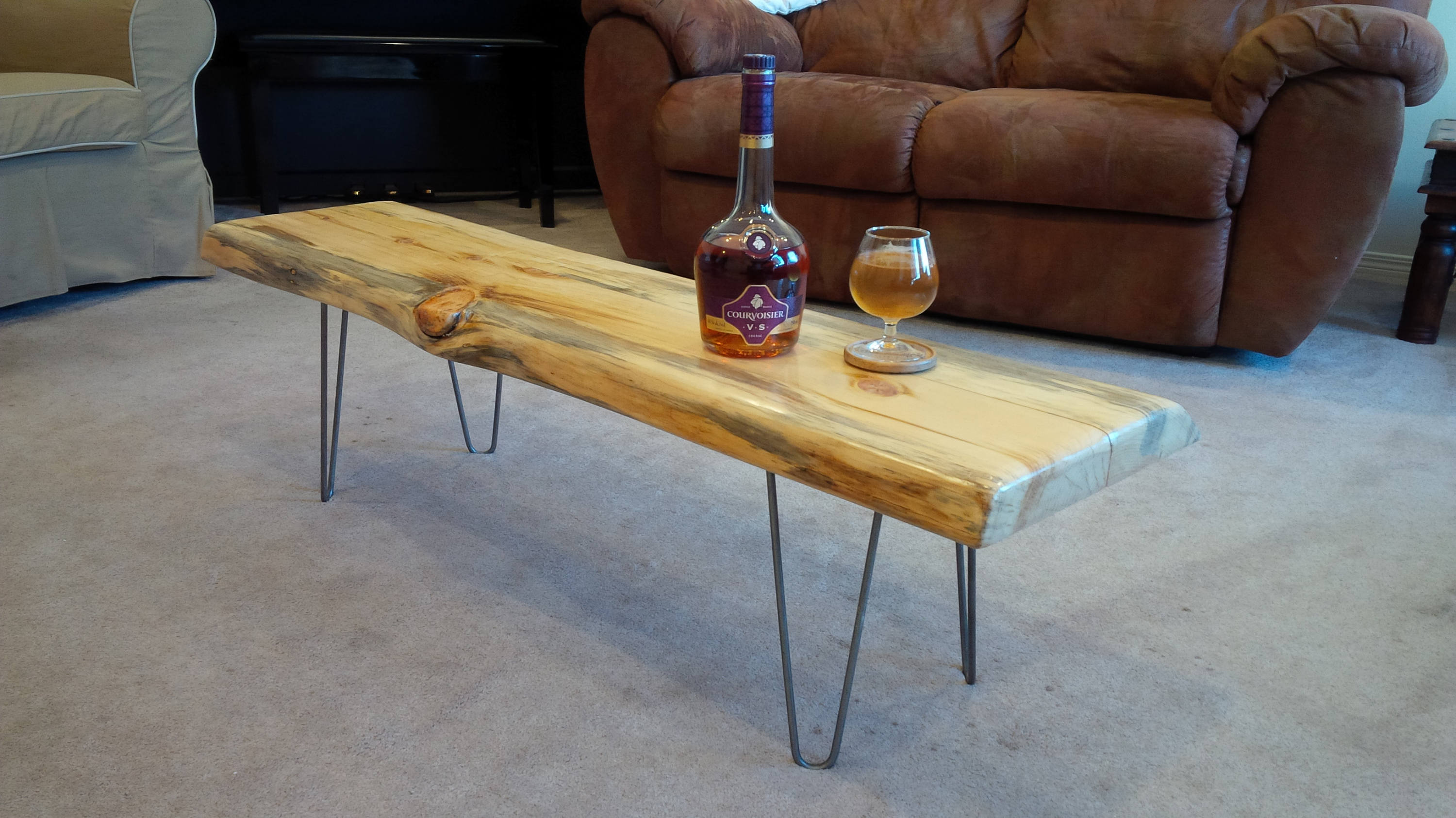Live Edge Hairpin Leg Coffee Table Etsy