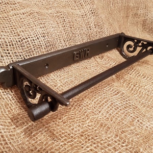 Vintage GWR Cast Iron Hand Towel Rail with Scroll Ends 10". Perfect for the cabin or rustic bathroom.