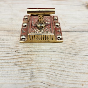 Cupboard Catch Round Knob or Tee Bar EASTLAKE Solid Brass or Round Knob Antique Iron 2"