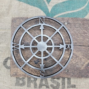 Trivet - Pot Stand - Cast Iron or Air Brick Circular compass - 8 " wide and 2 " high