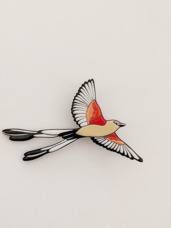 Scissortail Flycatcher Lapel Pin- Original - Cute Oklahoma Travel