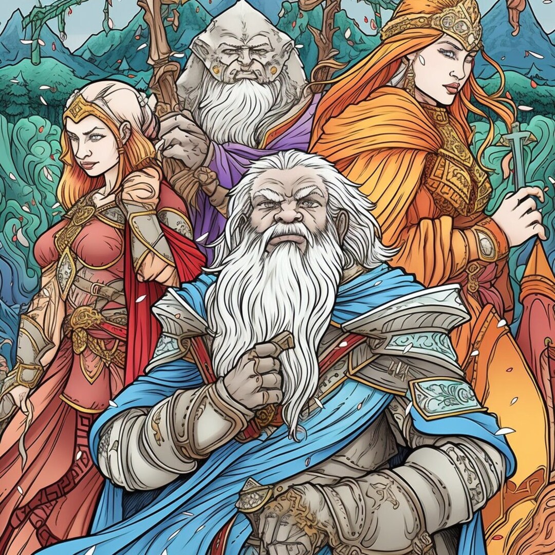 40 Dungeon Adventures Coloring Pages / Writing Inspirations vol. IX - Etsy