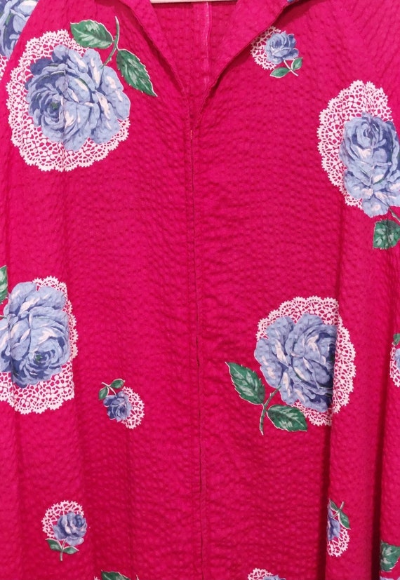 Vintage  60s Pink Floral House Dress - image 3