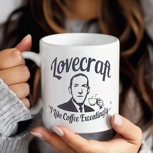 HP Lovecraft Coffee Mug – "I Like Coffee Exceedingly" Quote, Bookish Gift
