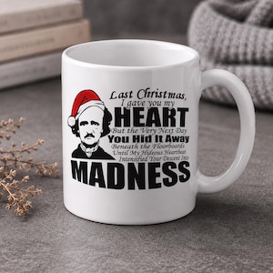 Edgar Allan Poe Christmas Mug – Funny Tell-Tale Heart Gift