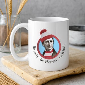 Funny Ralph Waldo Emerson Coffee Mug, Be Silly Quote, Literary Gift image 3