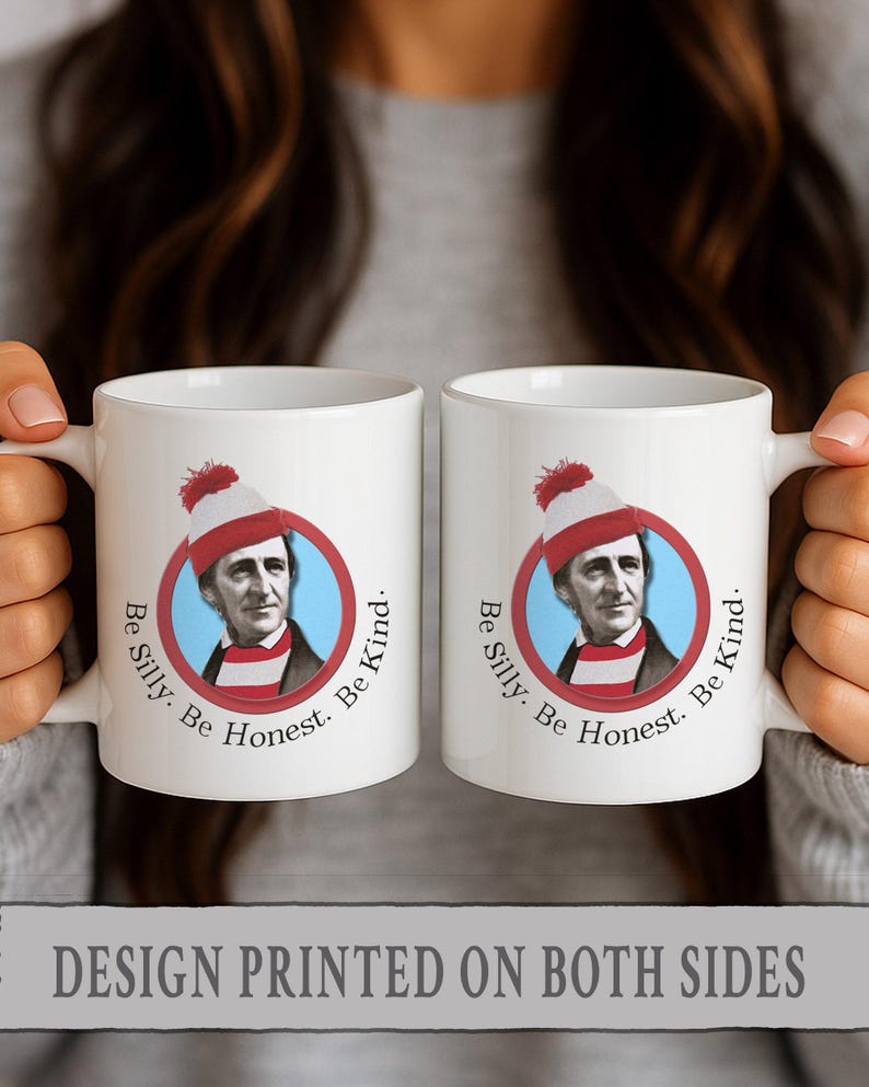 Funny Ralph Waldo Emerson Coffee Mug, Be Silly Quote, Literary Gift image 4