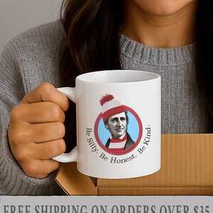 Funny Ralph Waldo Emerson Coffee Mug, Be Silly Quote, Literary Gift image 6
