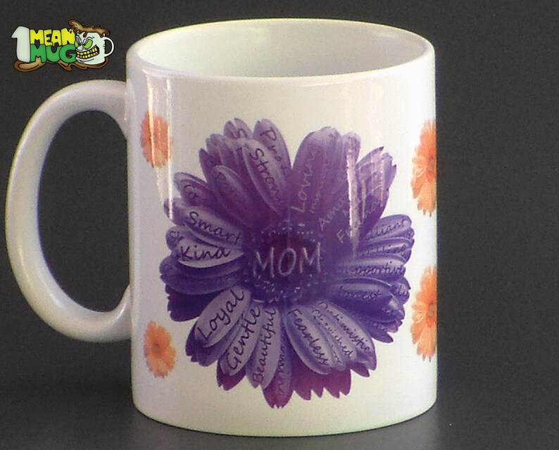 Mother's Day Gerbera Daisies Coffee Mug Purple & Yellow Etsy