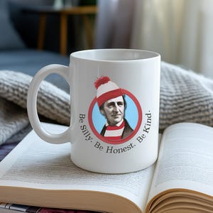 Funny Ralph Waldo Emerson Coffee Mug, Be Silly Quote, Literary Gift image 5