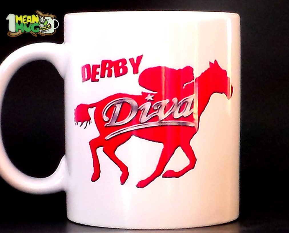 Horse Racing 11 Oz Coffee Mug Derby Diva With Horse and Etsy