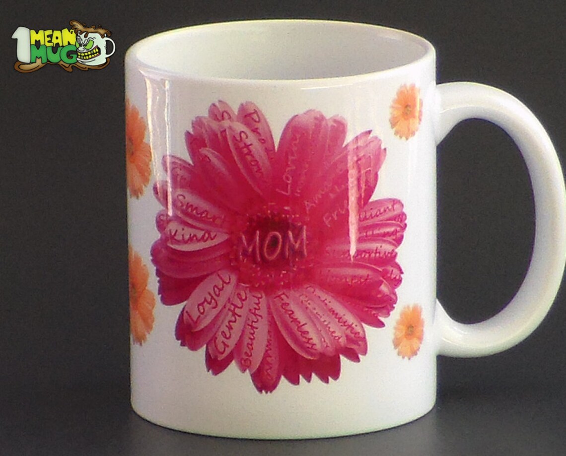 Mother's Day Gerbera Daisies Coffee Mug Pink & Yellow Gerbera Daisies