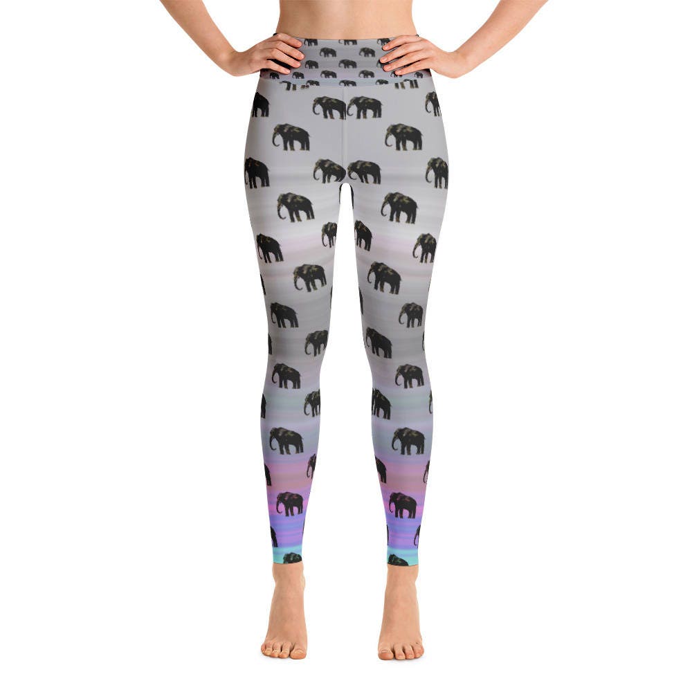 Elephant Yoga LeggingsCapri Yoga Pants Sport Stretch Etsy