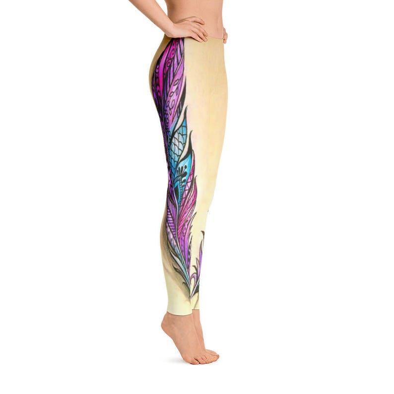 Fitness Workout Yoga Pants JoggersHigh Waist Yoga Shorts Sport Stretch Leggings Feather Cascade Jacquard Legging Capri Yoga Pants