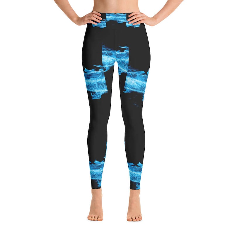 Capri Yoga Pants Sport Stretch Leggings Mommy Me LeggingsYoga Shorts Blue Ice Yoga Leggings Fitness Workout Yoga Pants Joggers Active