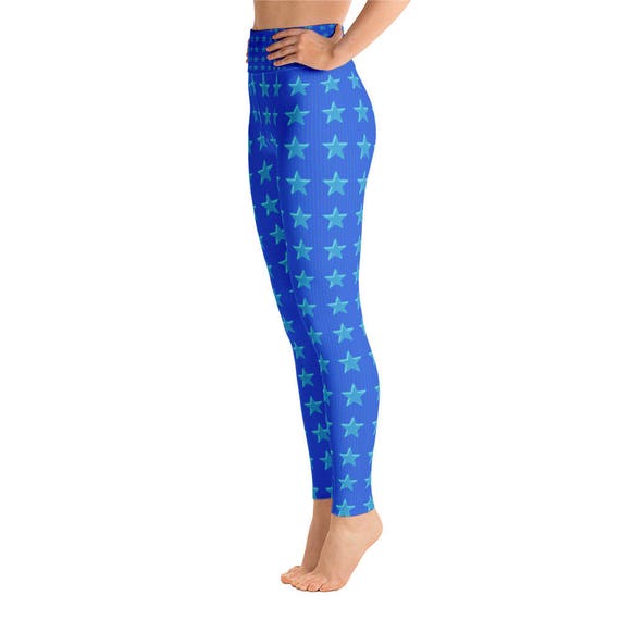 Blue Star Yoga LeggingsCapri Yoga Pants Sport Stretch Etsy