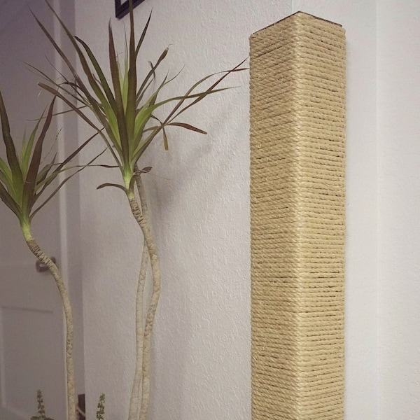 Wall Corner Cat Scratching Post 36 inches Tall, Sisal Rope