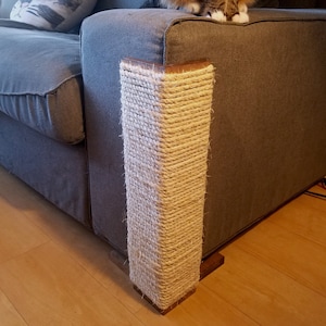 Couch Corner Cat Scratching Post 24 Inches Tall Stained Pine Sisal Rope Etsy India