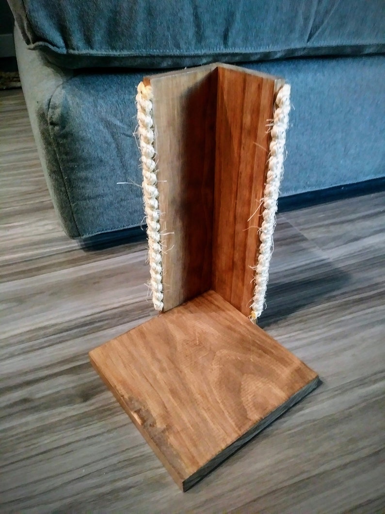 Couch Corner Cat Scratching Post Stained Pine Sisal Rope Etsy