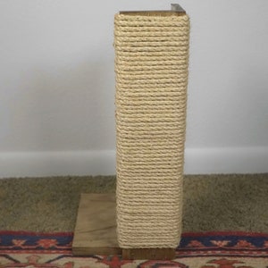 Couch Corner Cat Scratching Post, Stained Pine, Sisal Rope image 4