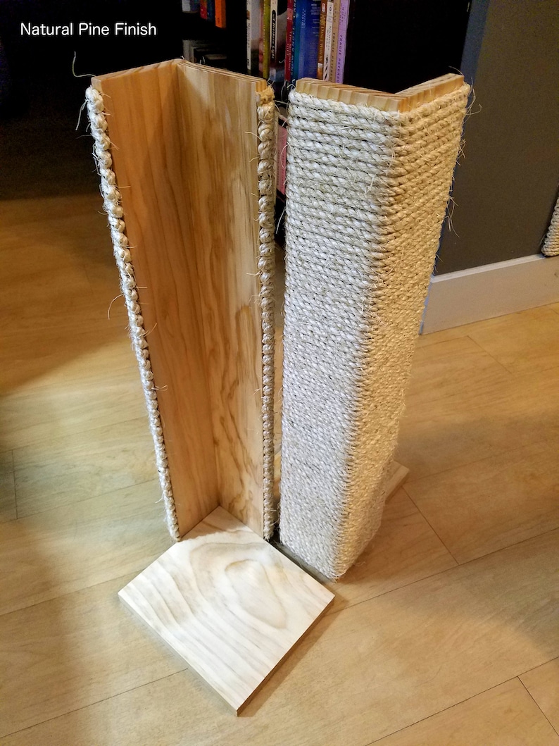 Couch Corner Cat Scratching Post Stained Pine Sisal Rope Etsy