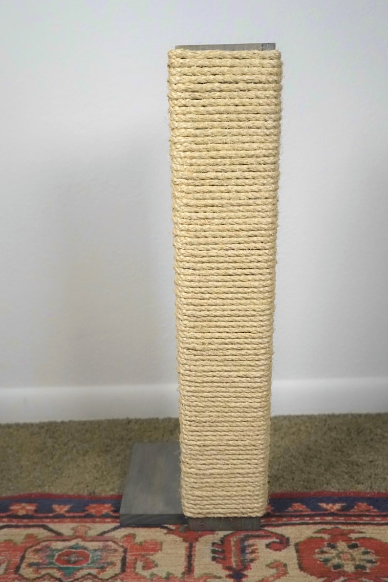 Couch Corner Cat Scratching Post, Stained Pine, Sisal Rope image 5