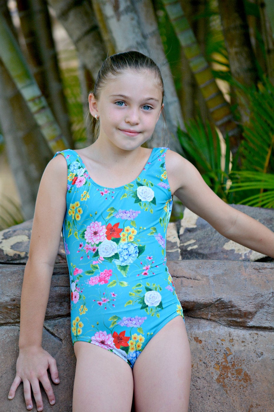 Floral Bouquet One Piece Swimwear Girls Size 8 12 Tween Etsy