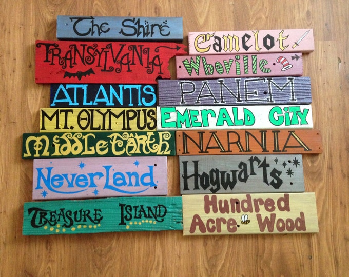 Fictional Places Sign - Etsy