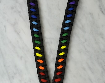 Rainbow Paracord Lanyards, Teacher Lanyard, Safety Break Away ID Badge Holder / Key Holder Lanyard, Teacher Lanyard, LGBTQ Pride Gift Ideas